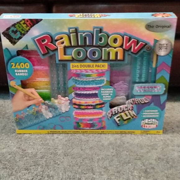Loom 2,400 Rubber Bands New Hook, Rainbow Loom 2 in 1 Double Pack Loom 2,400 Rubber Bands New Hook, Rainbow Loom 2 in 1 Double Pack